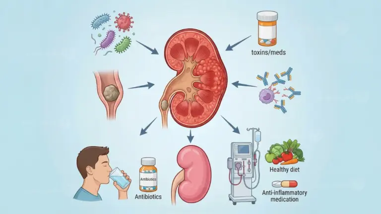 أسباب التهاب الكلى وطرق علاجه وأهم العوامل المؤدية للإصابة بالتهاب الكلى